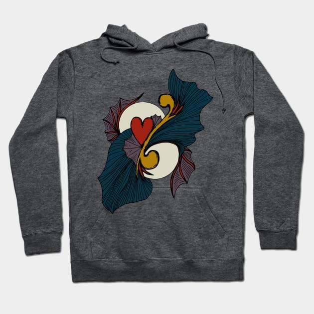 Abstract Dragon Heart, Dark Tones Hoodie by Minervalus-Art